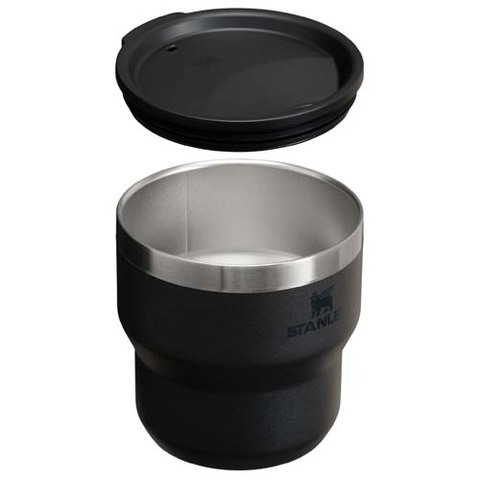 Stanley Stay Hot 295 ml rustfrit stål isoleret stabelbar camp kop - Sort