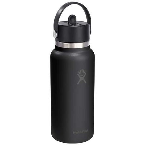 Hydro Flask vandflaske med bred åbning, 946 ml, isoleret rustfrit stål, med sugerørslåg