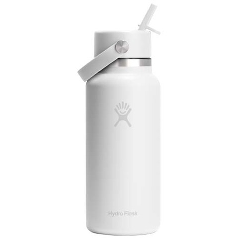 Hydro Flask vandflaske med bred åbning, 946 ml, isoleret rustfrit stål, med sugerørslåg