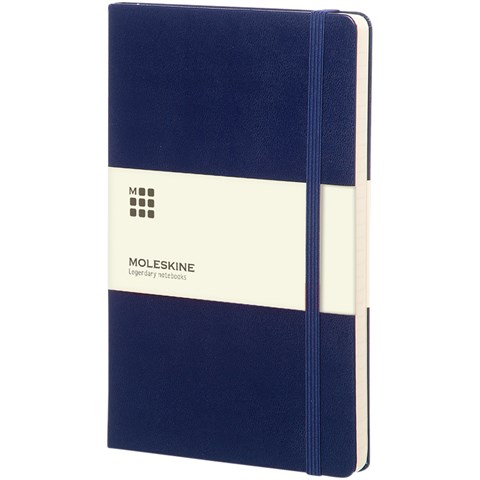 Moleskine Classic L hardcover notesbog - linjeret-Blå