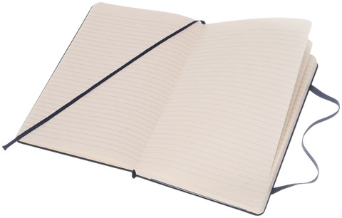 Moleskine Classic L hardcover notesbog - linjeret-Blå