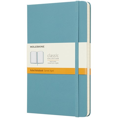 Moleskine Classic L hardcover notesbog - linjeret-Blå