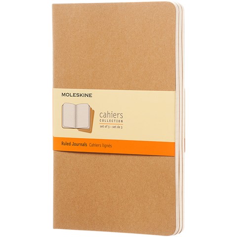 Moleskine Cahier Journal L - linjeret-Natur