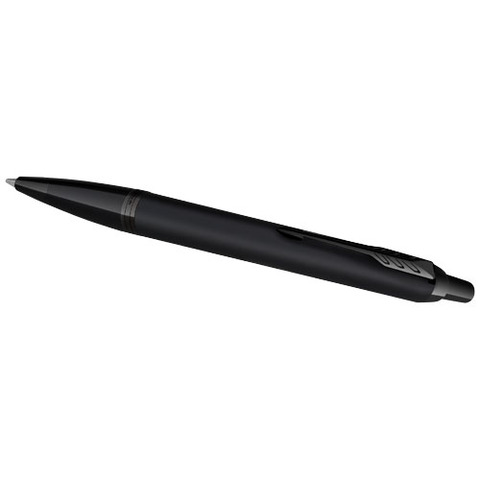Parker IM farveløs kuglepen og rollerballpen med gaveæske (sort/blå refill)
