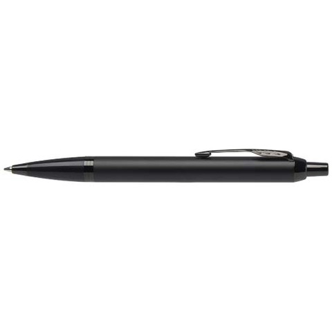 Parker IM farveløs kuglepen og rollerballpen med gaveæske (sort/blå refill)