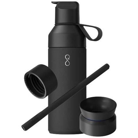 Ocean Bottle 500 ml 3-i-1 gavesæt - Sort
