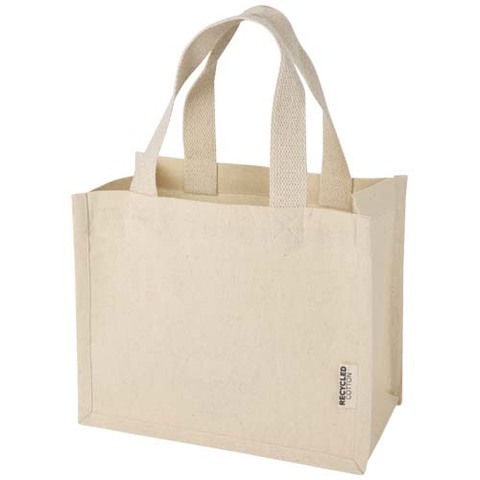 Odessa mini mulepose 9l i 220 g/m² GRS genvundet bomuld og med bund-Natur