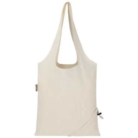Madras blanding 140 g/m² GRS certificeret genvundet, sammenfoldelig bomuldstaske, 7 liter