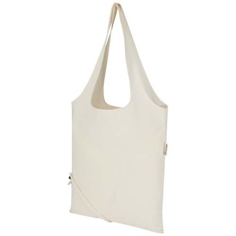 Madras blanding 140 g/m² GRS certificeret genvundet, sammenfoldelig bomuldstaske, 7 liter