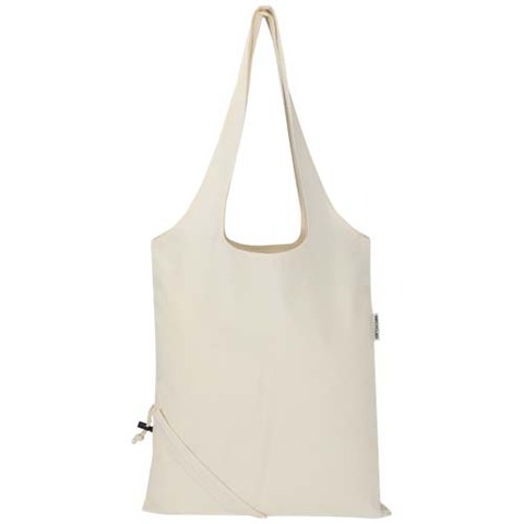 Madras blanding 140 g/m² GRS certificeret genvundet, sammenfoldelig bomuldstaske, 7 liter