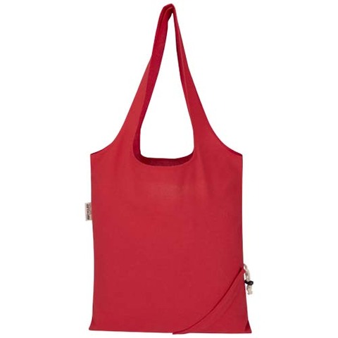 Madras blanding 140 g/m² GRS certificeret genvundet, sammenfoldelig bomuldstaske, 7 liter