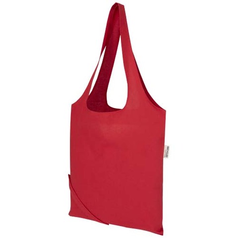 Madras blanding 140 g/m² GRS certificeret genvundet, sammenfoldelig bomuldstaske, 7 liter