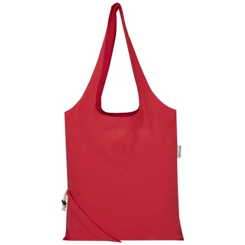 Madras blanding 140 g/m² GRS certificeret genvundet, sammenfoldelig bomuldstaske, 7 liter