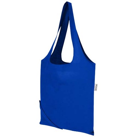 Madras blanding 140 g/m² GRS certificeret genvundet, sammenfoldelig bomuldstaske, 7 liter