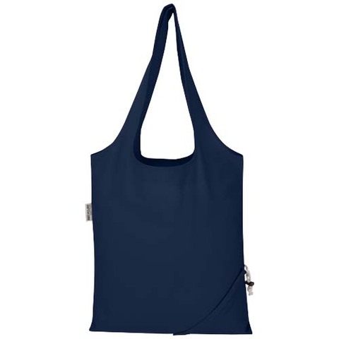 Madras blanding 140 g/m² GRS certificeret genvundet, sammenfoldelig bomuldstaske, 7 liter