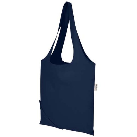 Madras blanding 140 g/m² GRS certificeret genvundet, sammenfoldelig bomuldstaske, 7 liter