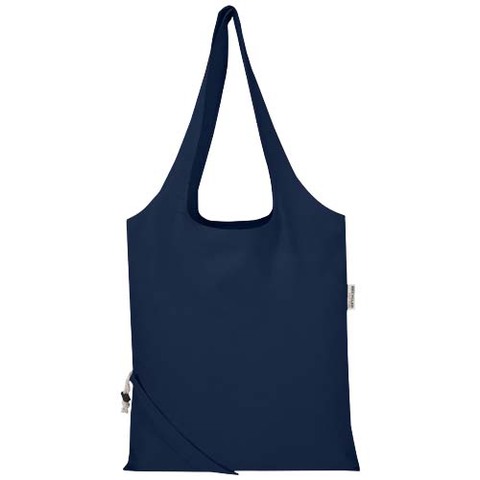 Madras blanding 140 g/m² GRS certificeret genvundet, sammenfoldelig bomuldstaske, 7 liter