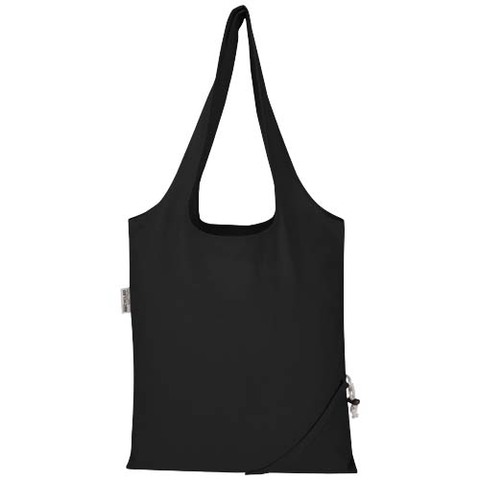 Madras blanding 140 g/m² GRS certificeret genvundet, sammenfoldelig bomuldstaske, 7 liter