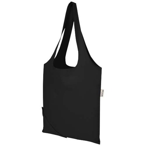 Madras blanding 140 g/m² GRS certificeret genvundet, sammenfoldelig bomuldstaske, 7 liter
