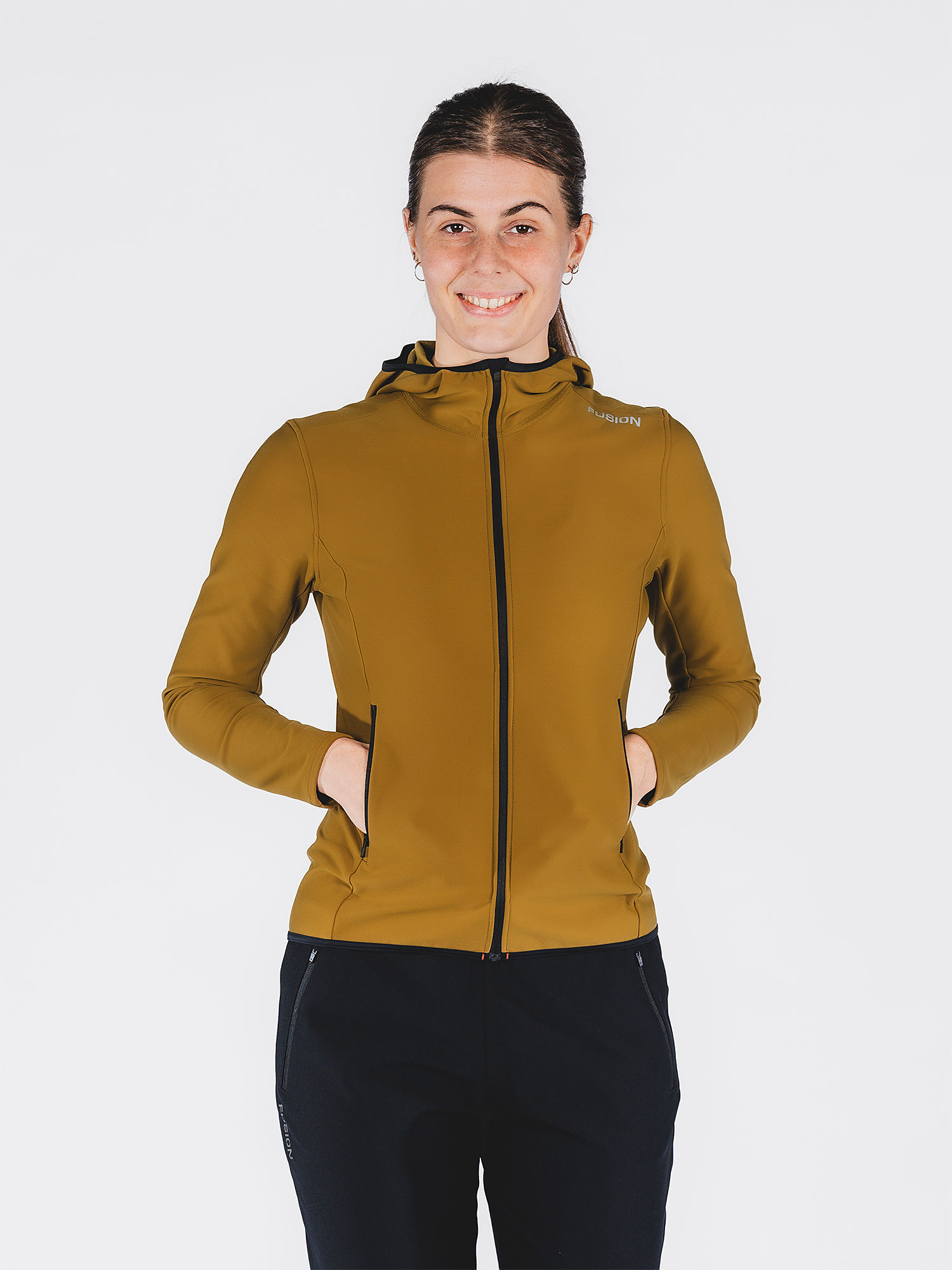FUSION Recharge Hoodie, Dame-Mustard