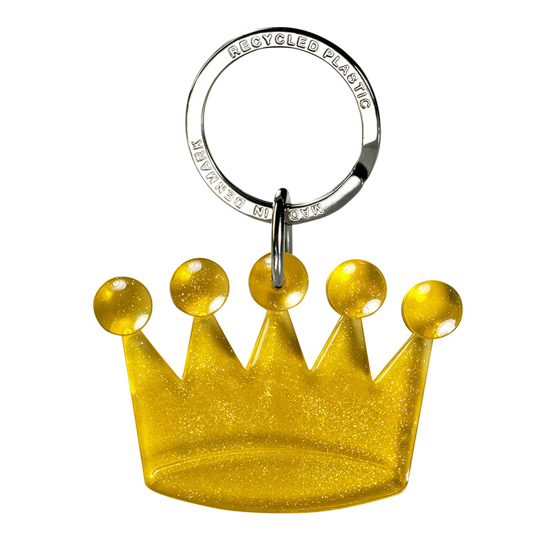 Krone Nøglering - Genbrugs Akryl-Gul