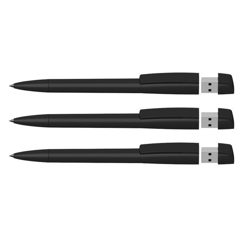 KLIO Pen plast tip, med 4 GB usb stik, Turnus T USB 2.0-Sort