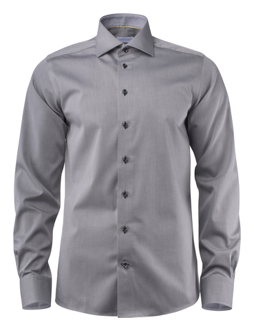 J. HARVEST & FROST YB51 Twill Regular Skjorte - Herre - Grå