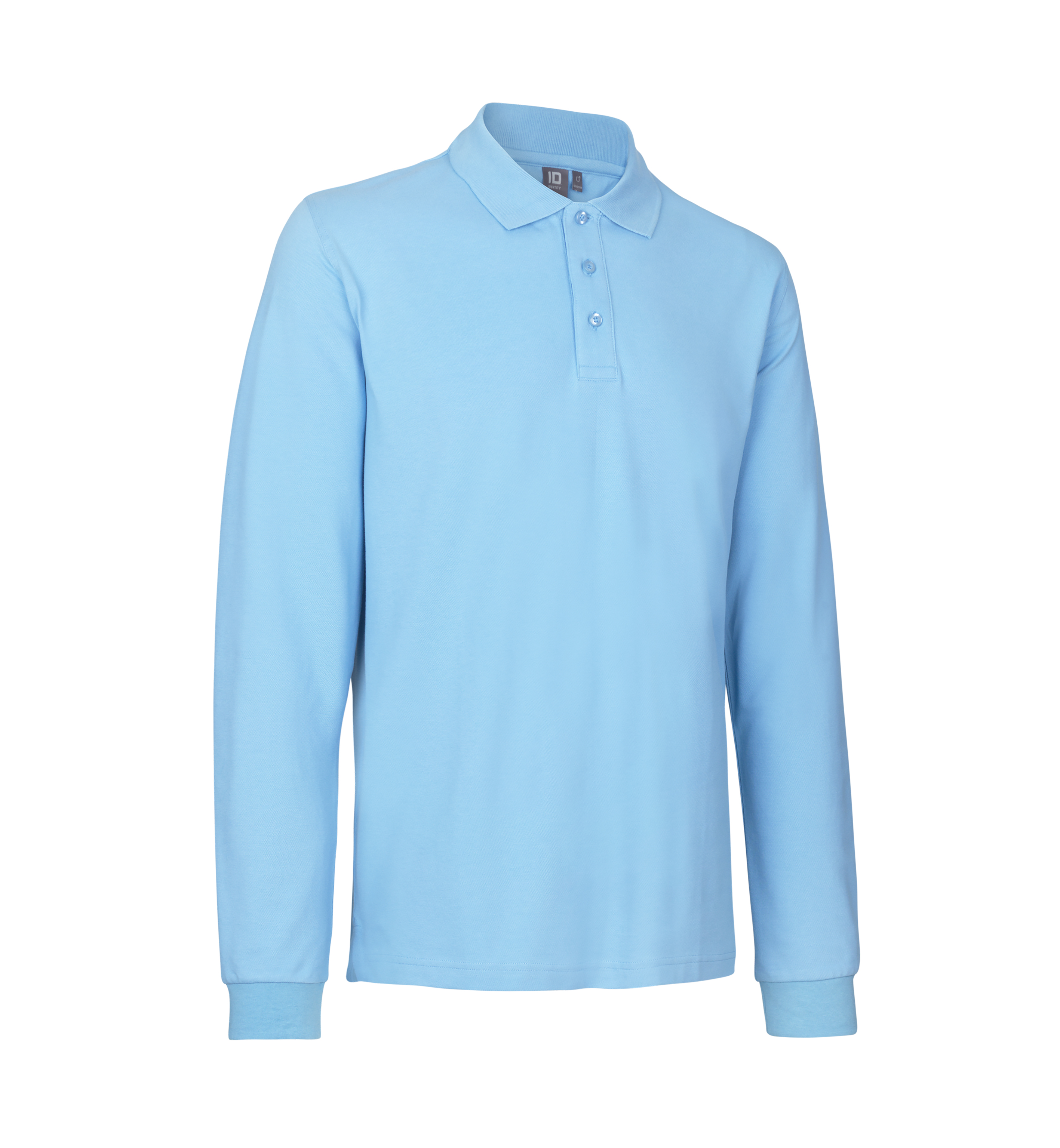 ID Langærmet poloshirt stretch-Lyseblå