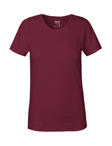 NEUTRAL Interlock Dame T-shirt, 100% Økologisk Fairtrade Bomuld-Bordeaux Rød