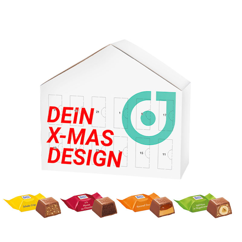 Julekalender som hus med Ritter Sport Cubs - Certificeret karton-Design Inspiration