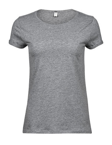 TEE JAYS Roll-up T-shirt - Økologisk, dame-Grå melange
