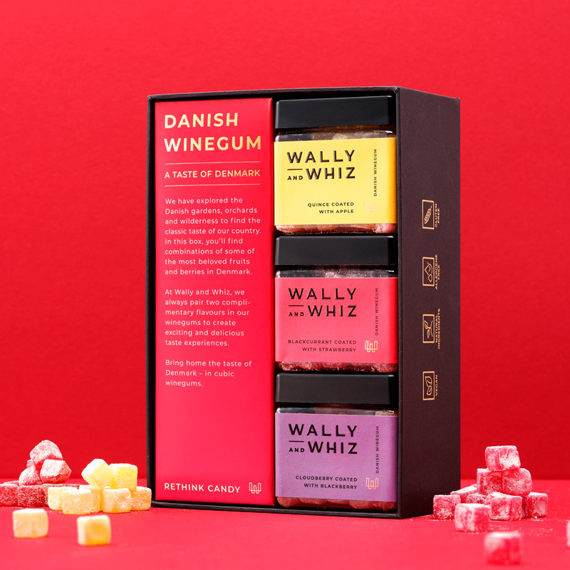 WALLY AND WHIZ Taste of Denmark Vingummi i 3-pack, 420 g.-Multi