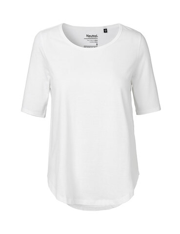 NEUTRAL 1/2 Ærmet Dame T-shirt, 100% Økologisk Fairtrade Bomuld-Hvid