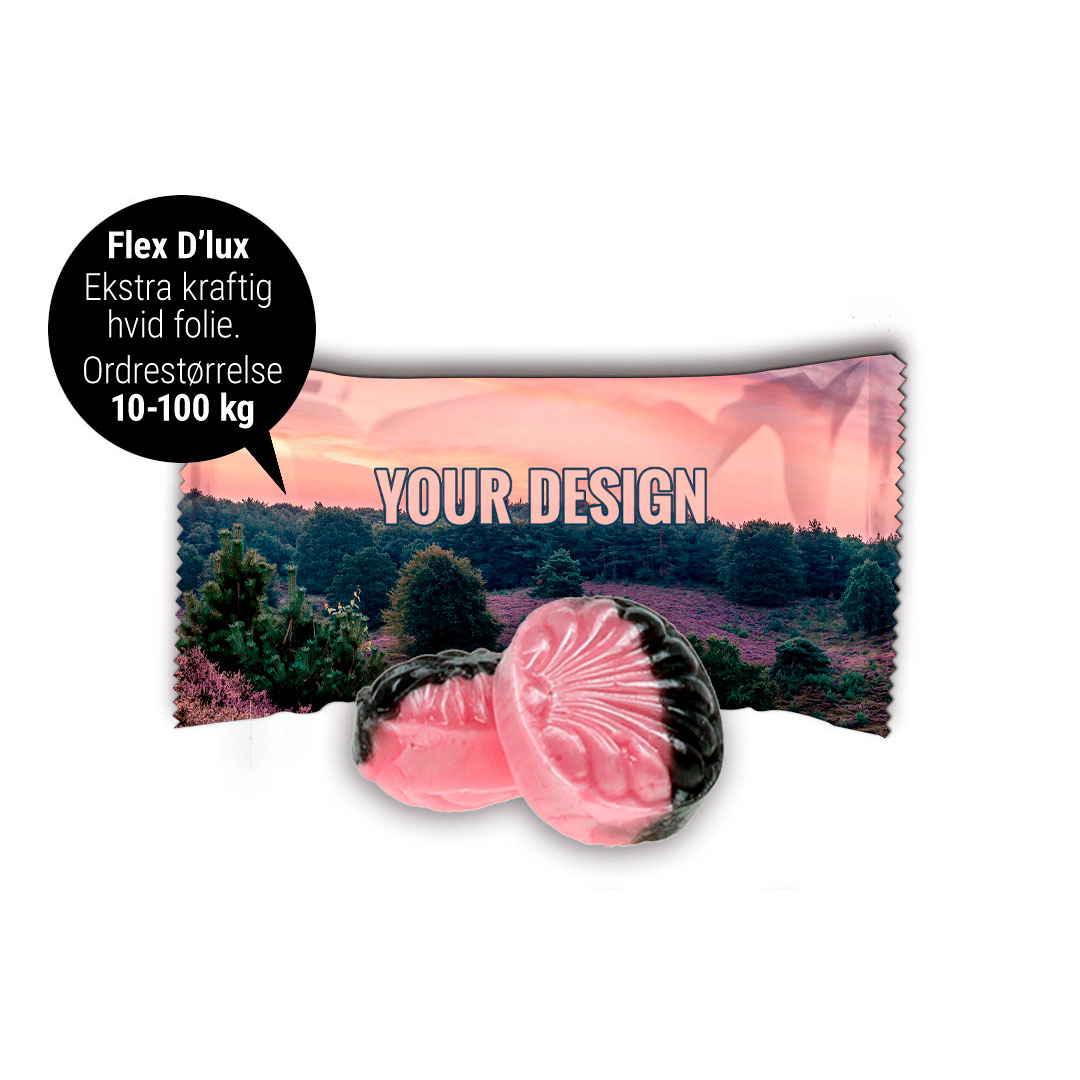 Flex Deluxe Bolsjer (alle mængder er i kg.) CMYK-Jordbær-lakrids