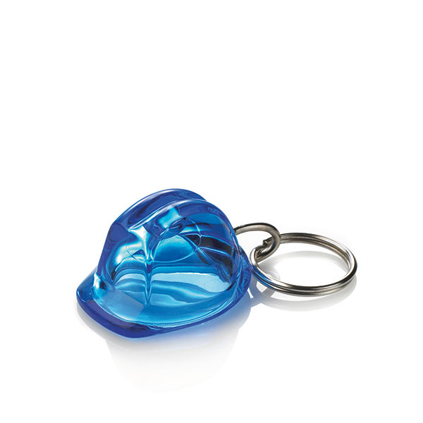 Hjelm nøglering - Genbrugs Akryl-Klar Blå