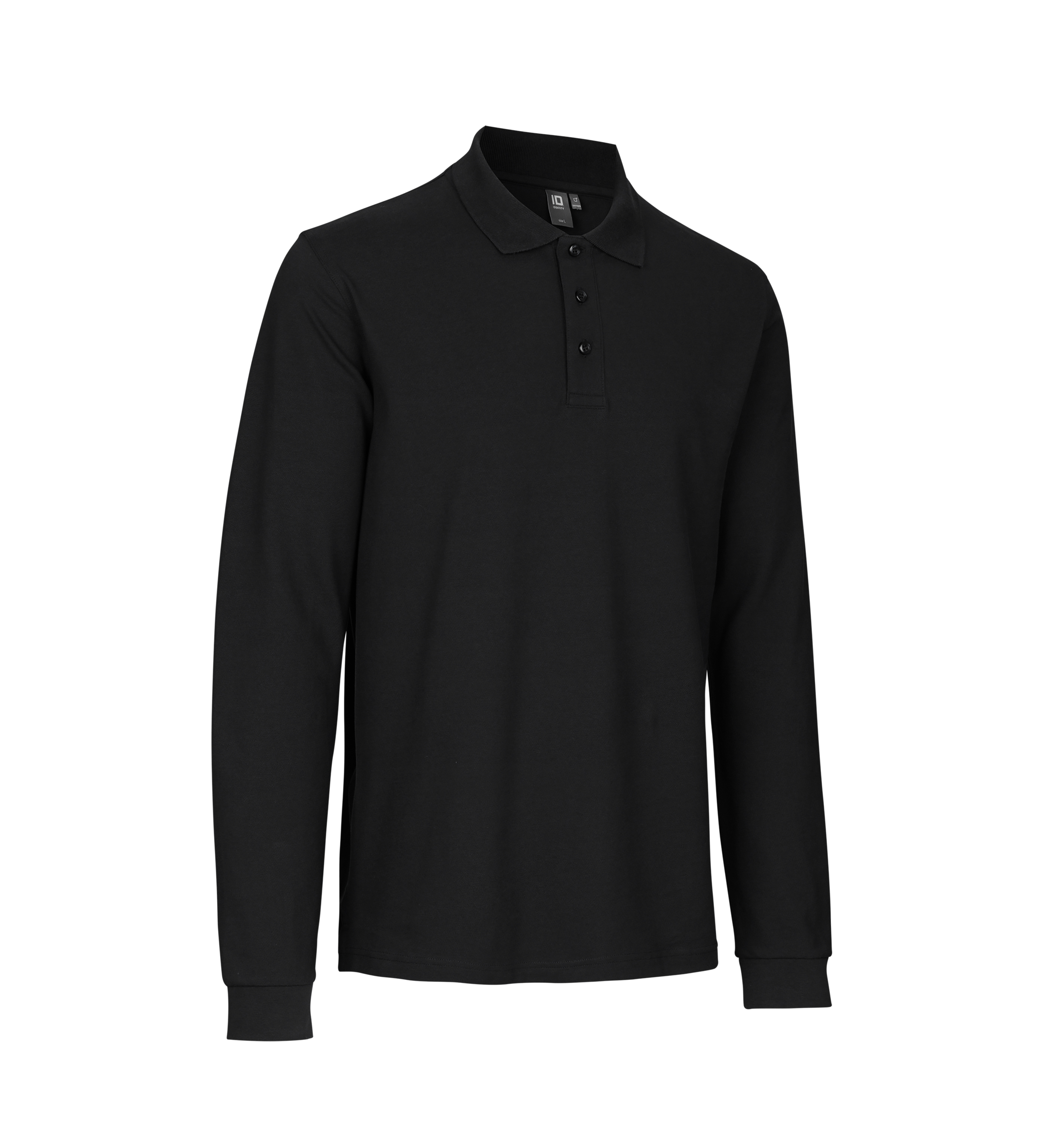 ID Langærmet poloshirt stretch-Sort