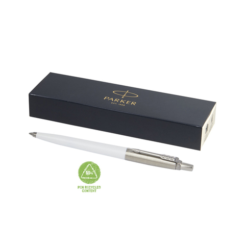 Parker Jotter Recycled kuglepen (sort refill)-Hvid