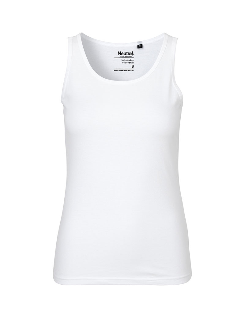 NEUTRAL Dame Tank Top, 100% Økologisk Fairtrade Bomuld-Hvid