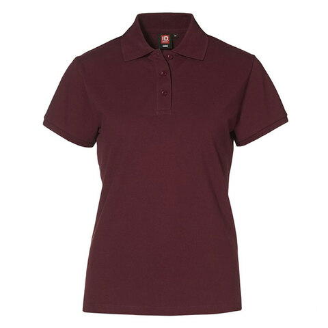ID Piqué Poloshirt Stretch Dame-Bordeaux Rød