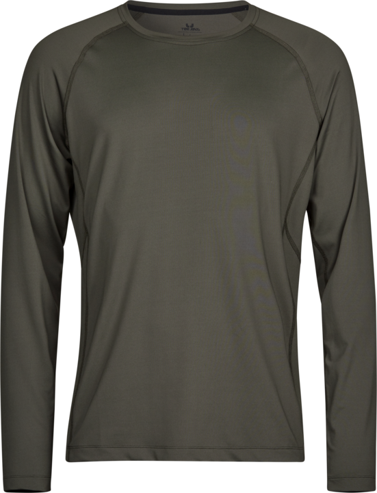 TEE JAYS Long Sleeve Cooldry T-shirt-Mørkegrøn