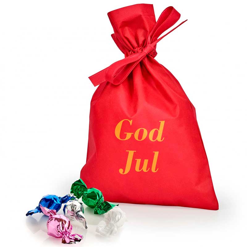 Stofpose med  Chokoladekugler - 1000 g.-Rød