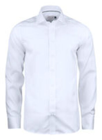 J. HARVEST & FROST GB01 Twill Slim Skjorte - Herre - Hvid