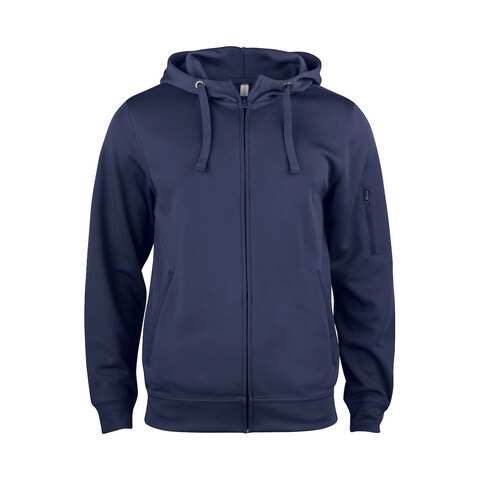 CLIQUE Basic Active Hoody Full Zip Herre - Spun Dyed-Mørk Marine