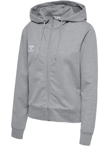 HUMMEL 2.0 Zip Hoodie, Dame - Økologisk Bomuld-Grå melange