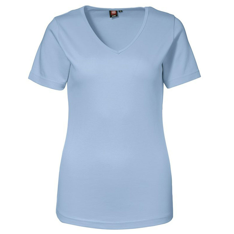 ID Interlock T-shirt Dame - V-hals-Lyseblå