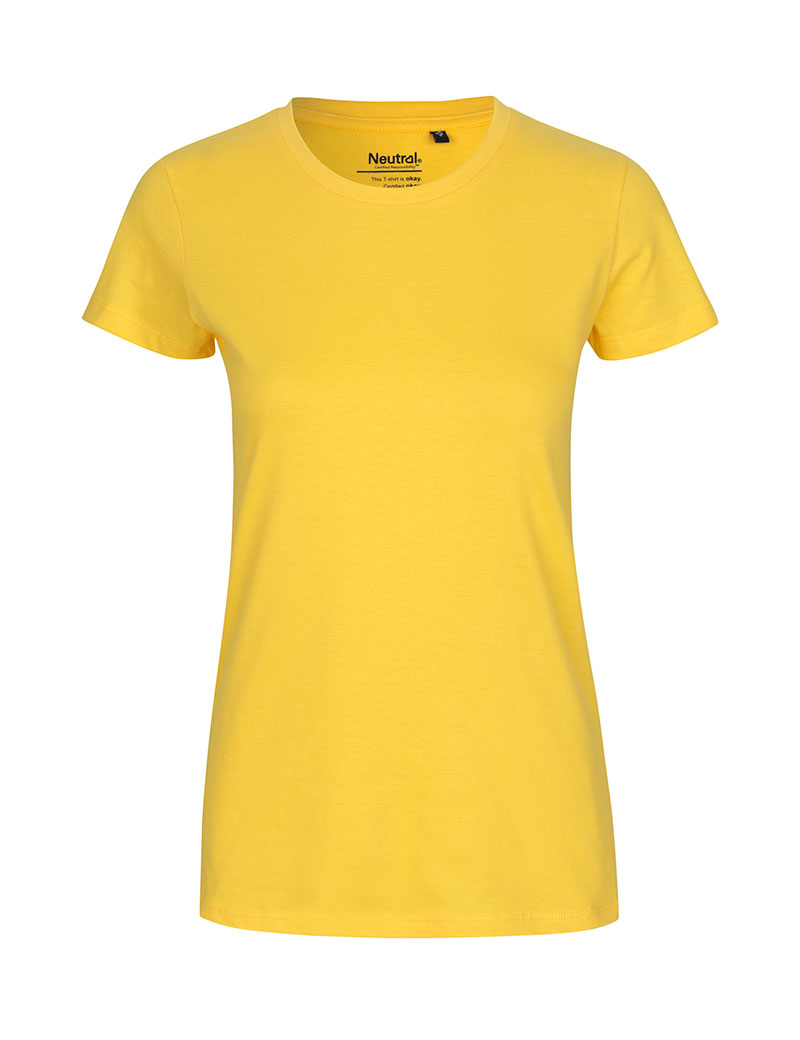 NEUTRAL Classic Dame T-shirt, 100% Økologisk Fairtrade Bomuld-Gul