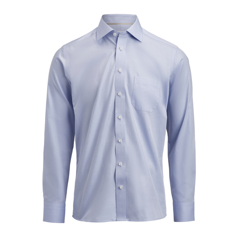 J. HARVEST & FROST YB50 Twill Pocket Slim Skjorte - Herre - Lyseblå