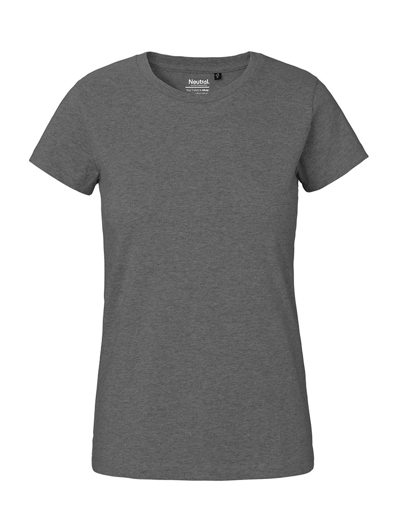 NEUTRAL Classic Dame T-shirt, 100% Økologisk Fairtrade Bomuld-Mørkegrå Melange