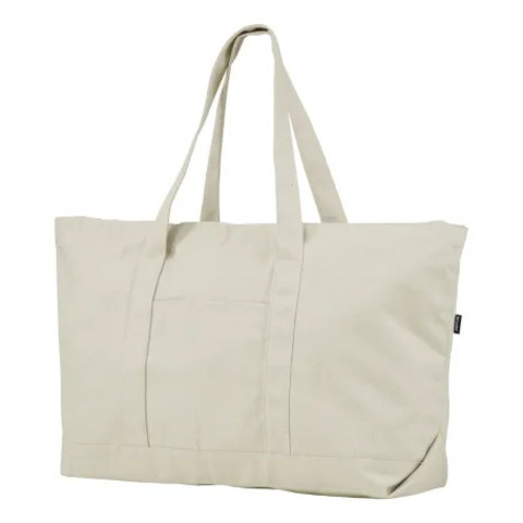 Ekstra Stor Big Boat Bag M. Lynlås - Recycled Bomuld/Polyester Mix - Natur