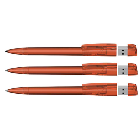 KLIO Pen Transparent med plast tip 4 GB usb stik.-Orange